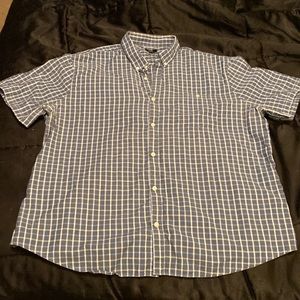 🥶BUTTON UP BLUE FLANNEL S/S SHIRT LIKE NEW
